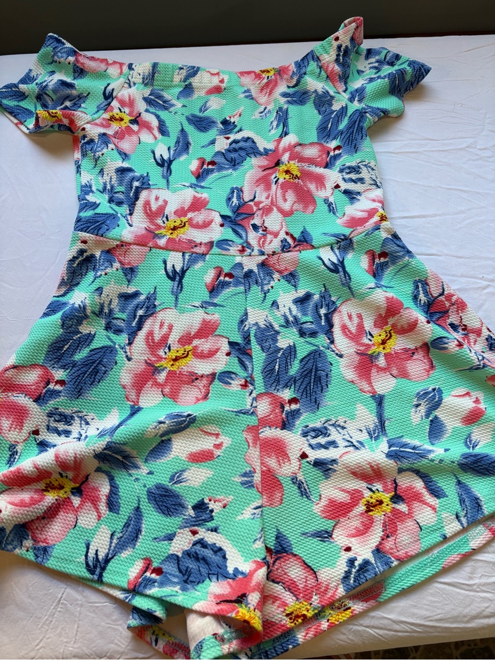 Floral Mint Short Romper